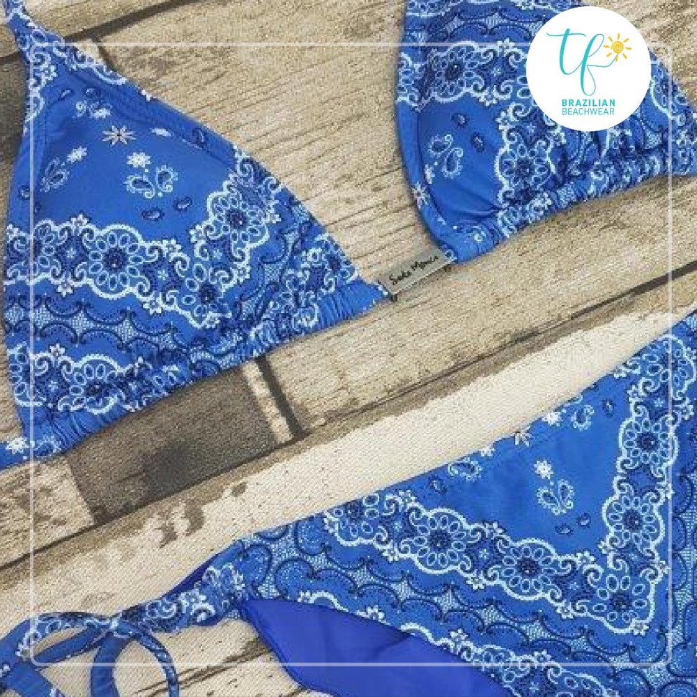 Brazilian Bikini - Blue and White